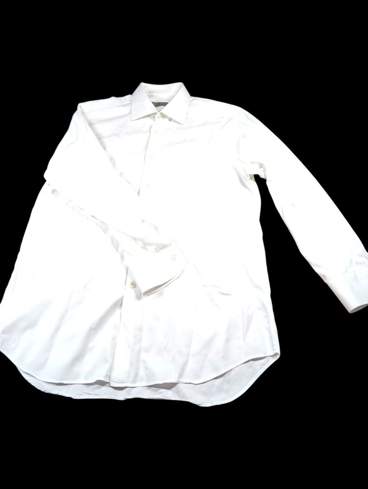 Canali Men’s Luxury Dress Shirt 43/17 White – Italian Made Formal Button‑Up