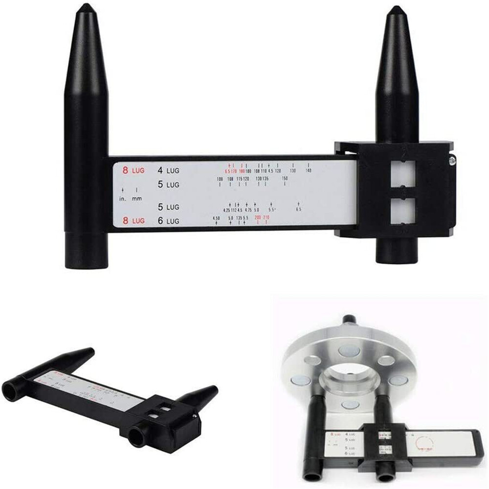 Car Wheel Rim Bolt Pattern Measure Gauge Tool PCD Ruler 4/5/6/8 Lug