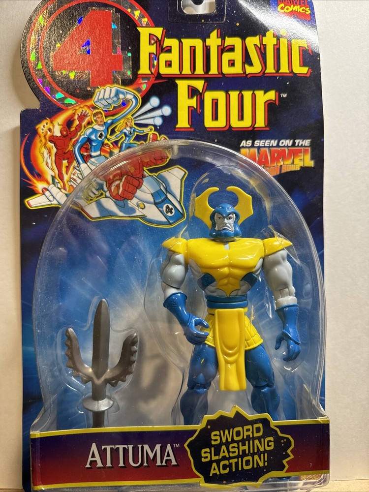 NEW TOYBIZ MARVEL 1996 FANTASTIC FOUR ATTUMA ACTION FIGURE W/SWORD SLASHING!