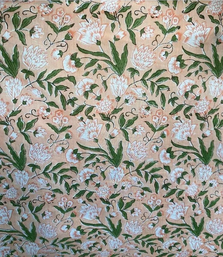 Hand Block Print Cotton Fabric for Dresses Shirts Nightwear 10 Yards  