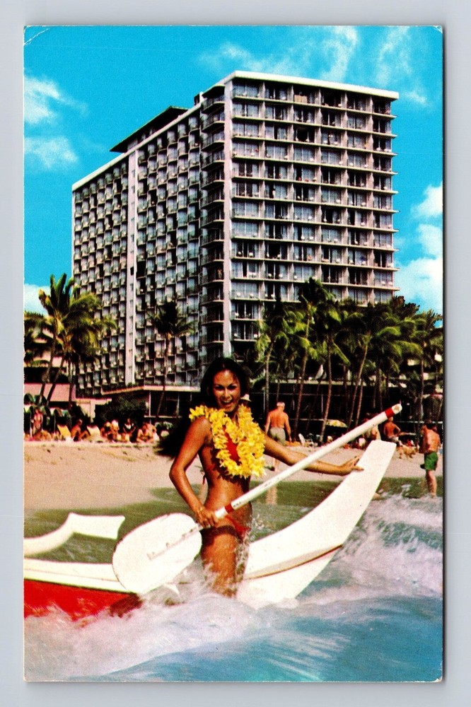 Honolulu HI-Hawaii, The Outrigger Hotel, Advertisement, Vintage Postcard