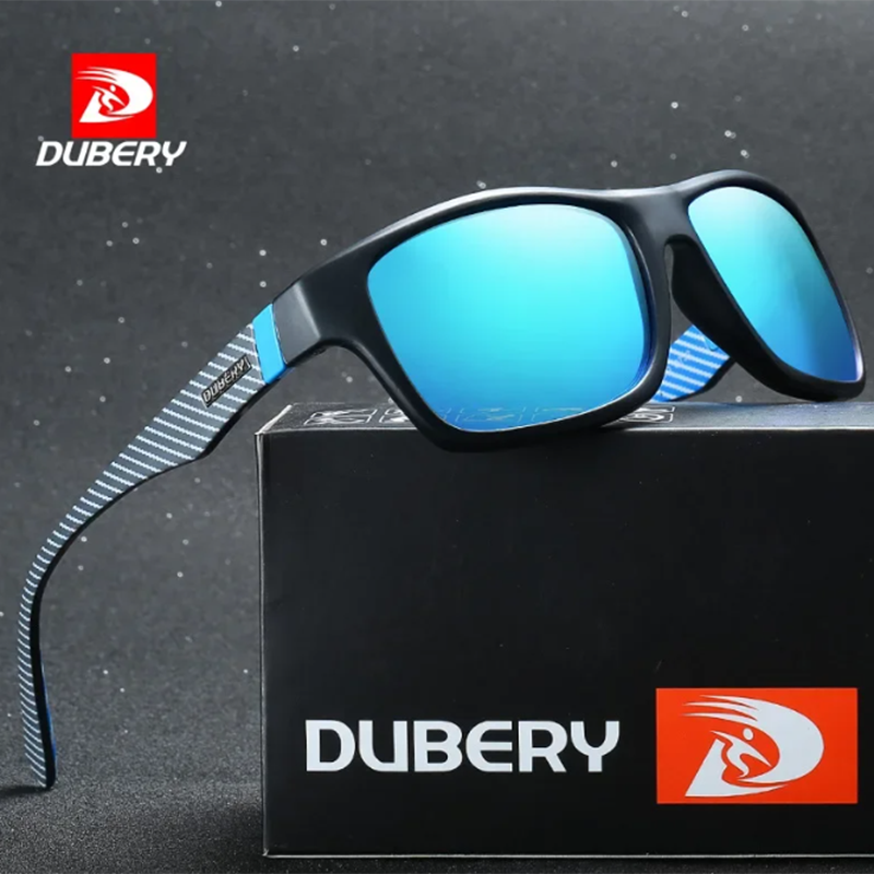 DUBERY Square Polarized Sunglasses Men Driving Fishing Classic Sunshade Eyewear