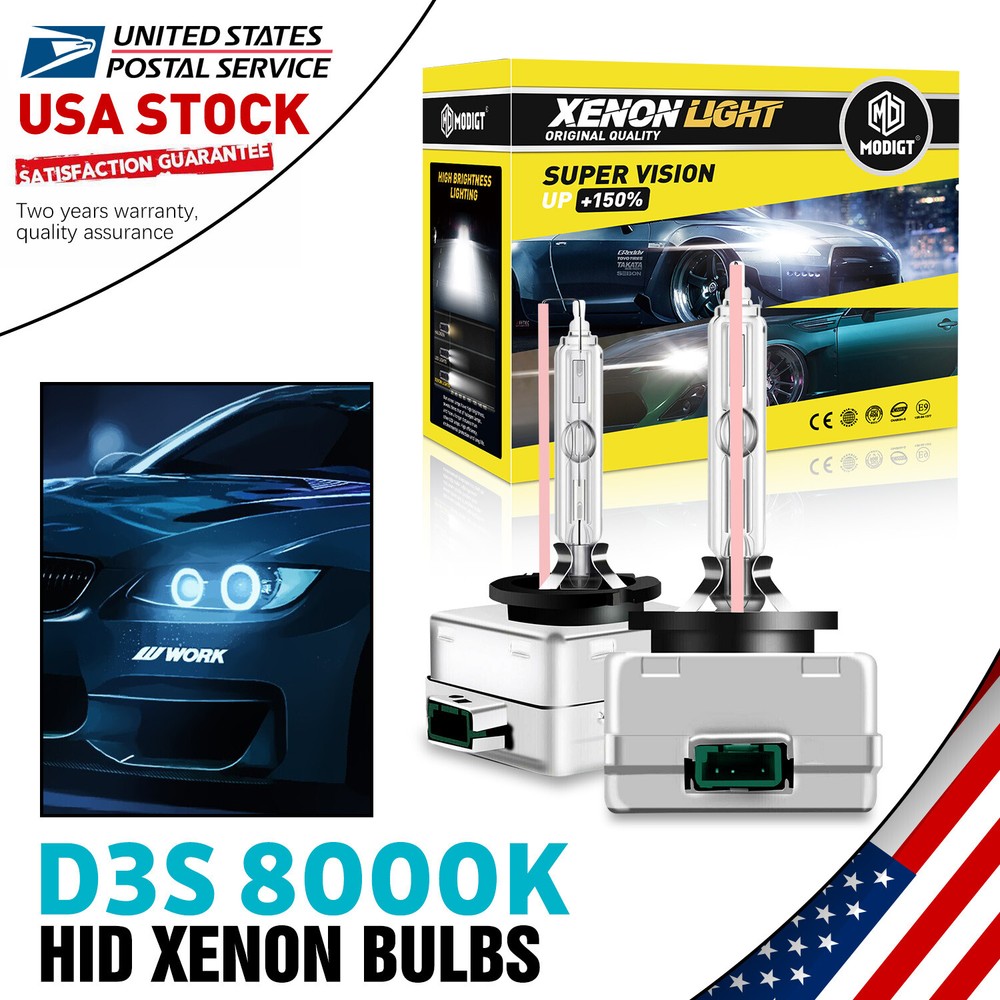 2X HID Headlight Bulbs 35W Replace D3S HID Xenon Super White Conversion Kit NEW