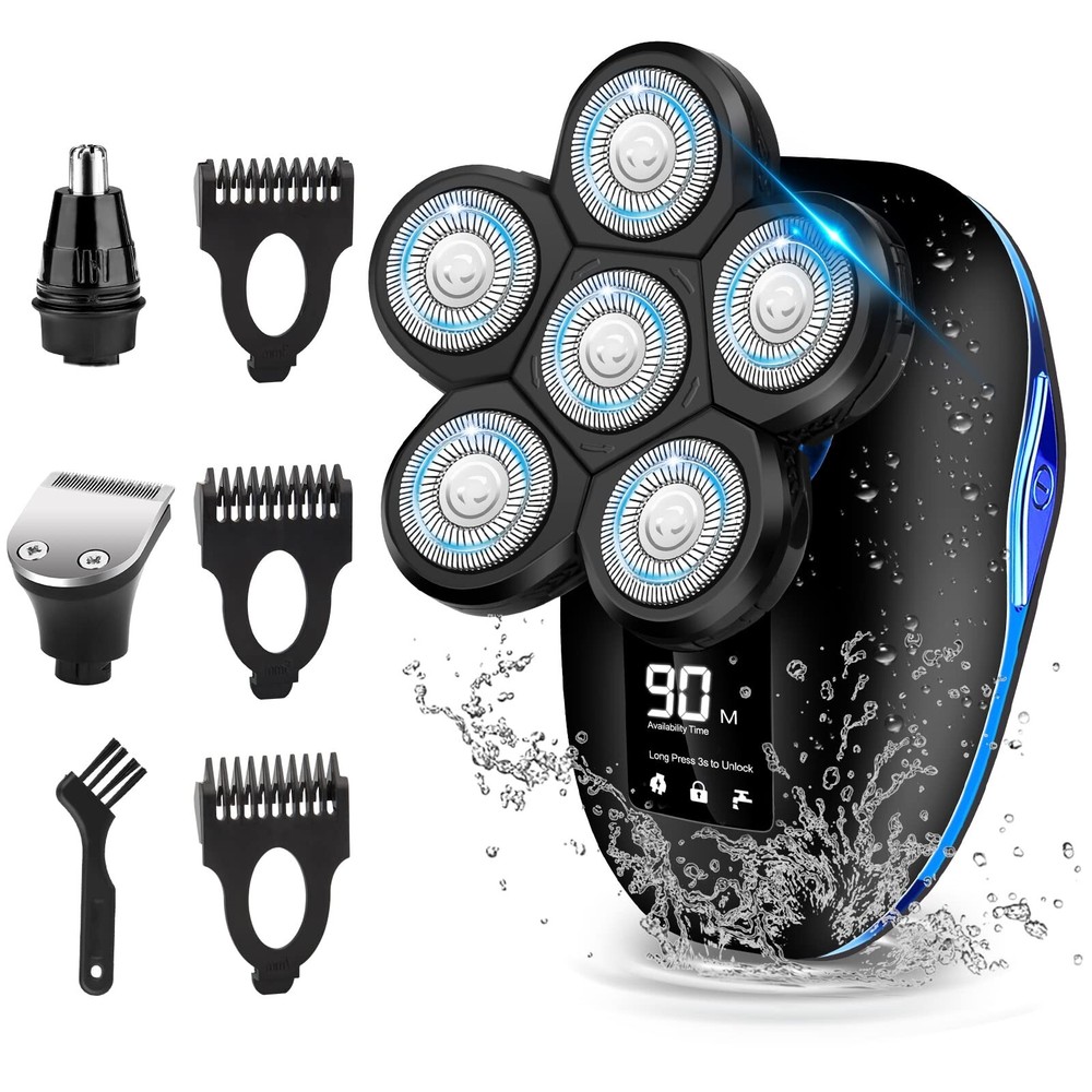 Sakioo Head Shaver, Upgrade 6 in 1 Electric Head Shaver for Bald Men, IPX7 Wa...