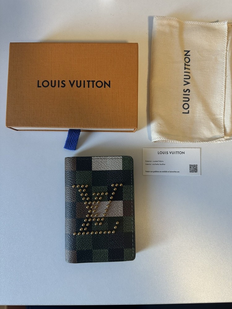 Louis Vuitton Pharrell Damoflage Pocket Organizer with Gold Studs