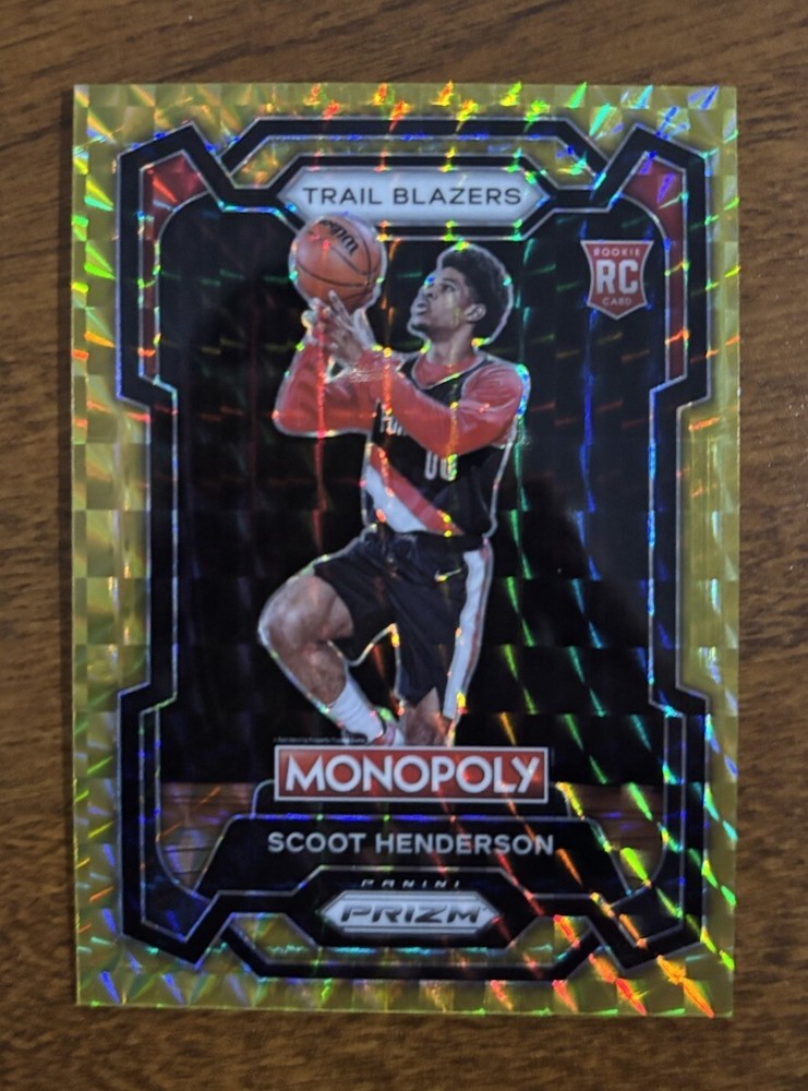 ✨Scoot Henderson 2023-24 Panini Prizm Monopoly GOLD Prizm Rookie Card #75 SP /49