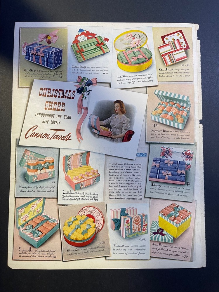Vintage Magazine Advertisement 1940 Cannon Towels Christmas Cheer