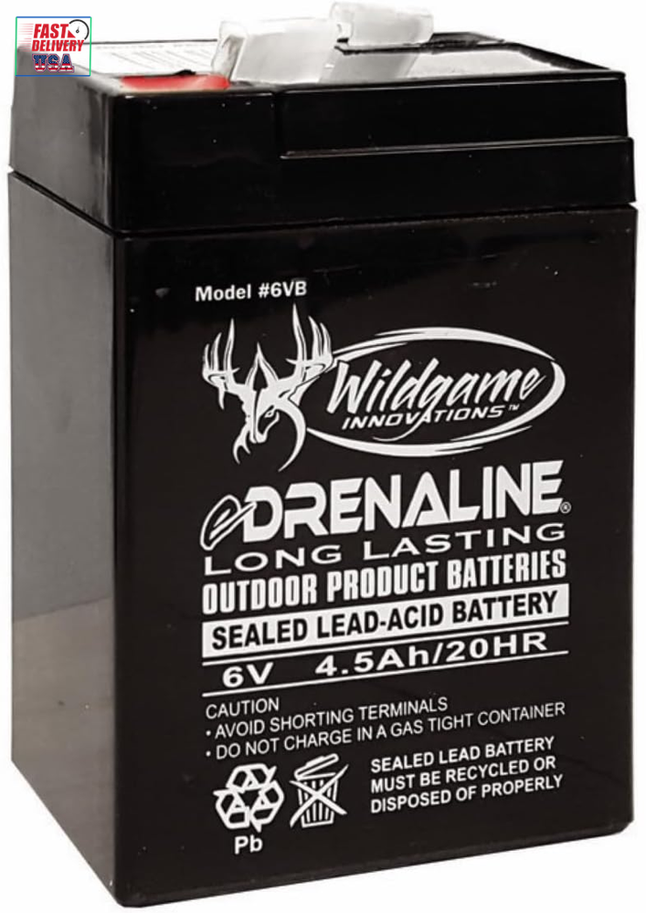 6V New Version Edrenaline Rechargeable Battery for Game Feeders Outdoor Long-Las