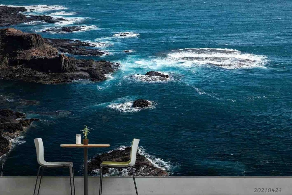 3D Sea Rocks Landscape Wall Murals Wallpaper Murals Wall Sticker 4