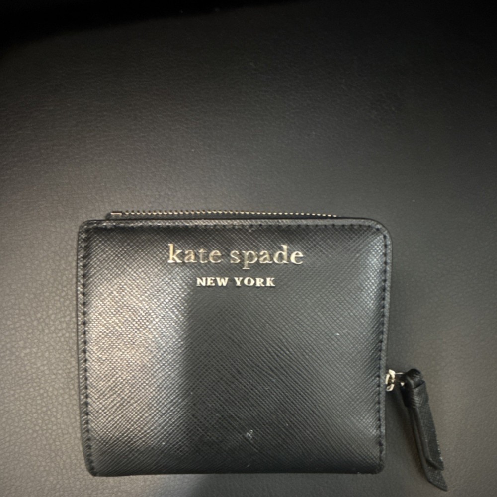 Kate Spade New York Black Women's Zip-Around Wallet with Zipper Credit Card