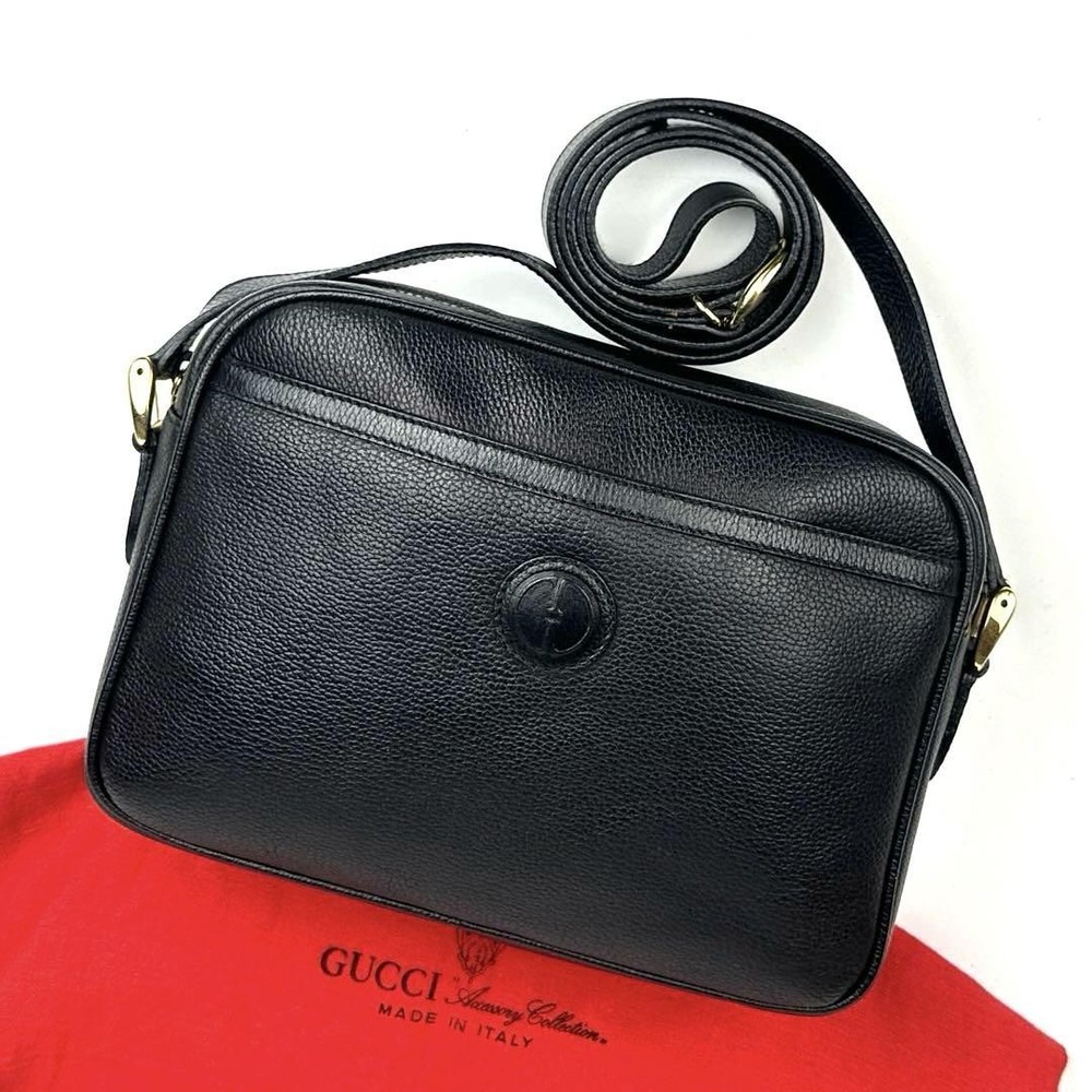 Gucci Interlocking G Camera Bag in Black Leather