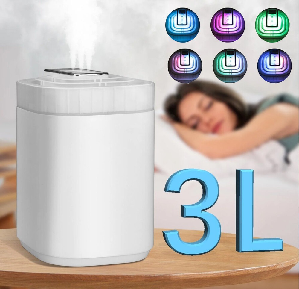 Ultrasonic Humidifiers Cool Mist Air Humidifier 3L For Bedroom Large Room Office