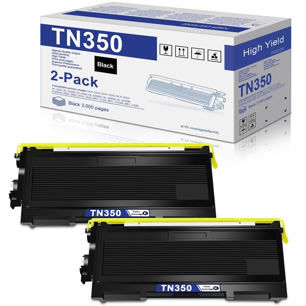 TN350 Toner Cartridge 2-Pack for Brother TN-350 with Brother HL-2070N HL-2040...