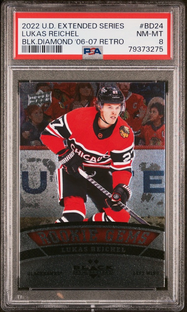 2022-23 Upper Deck Extended Series - 2006-07 Black Diamond Retro 2 Star Rookie Lukas Reichel #BD-24 (RC)