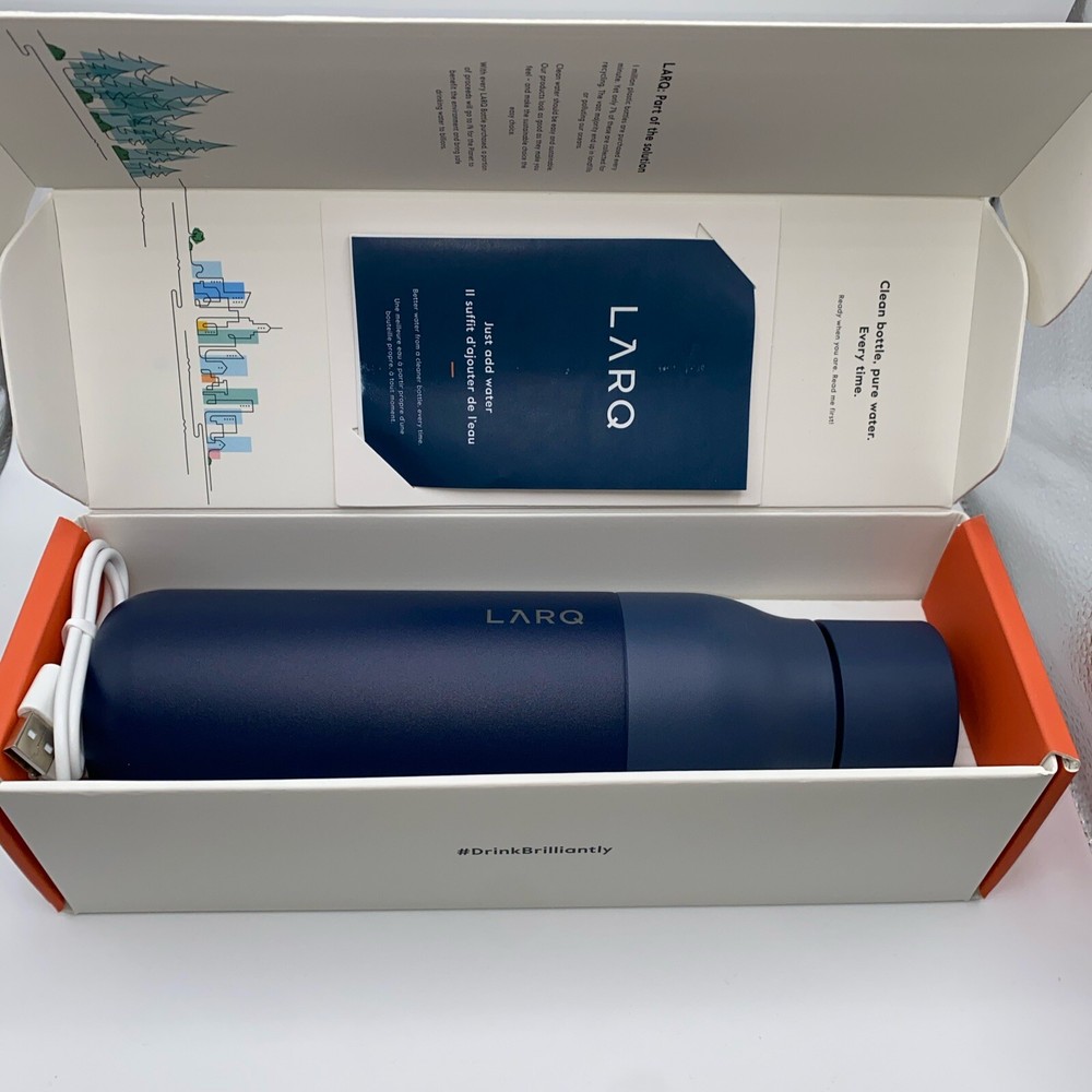 LARQ PureVis Self-Cleaning Water Bottle 17oz Insulated - Monaco Blue