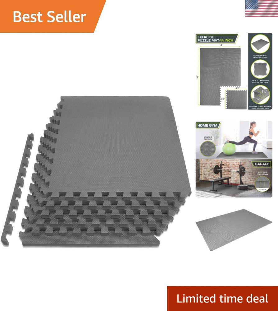 Extra Thick Puzzle Exercise Mat ¾” and 1” - EVA Foam Gym Flooring Solution