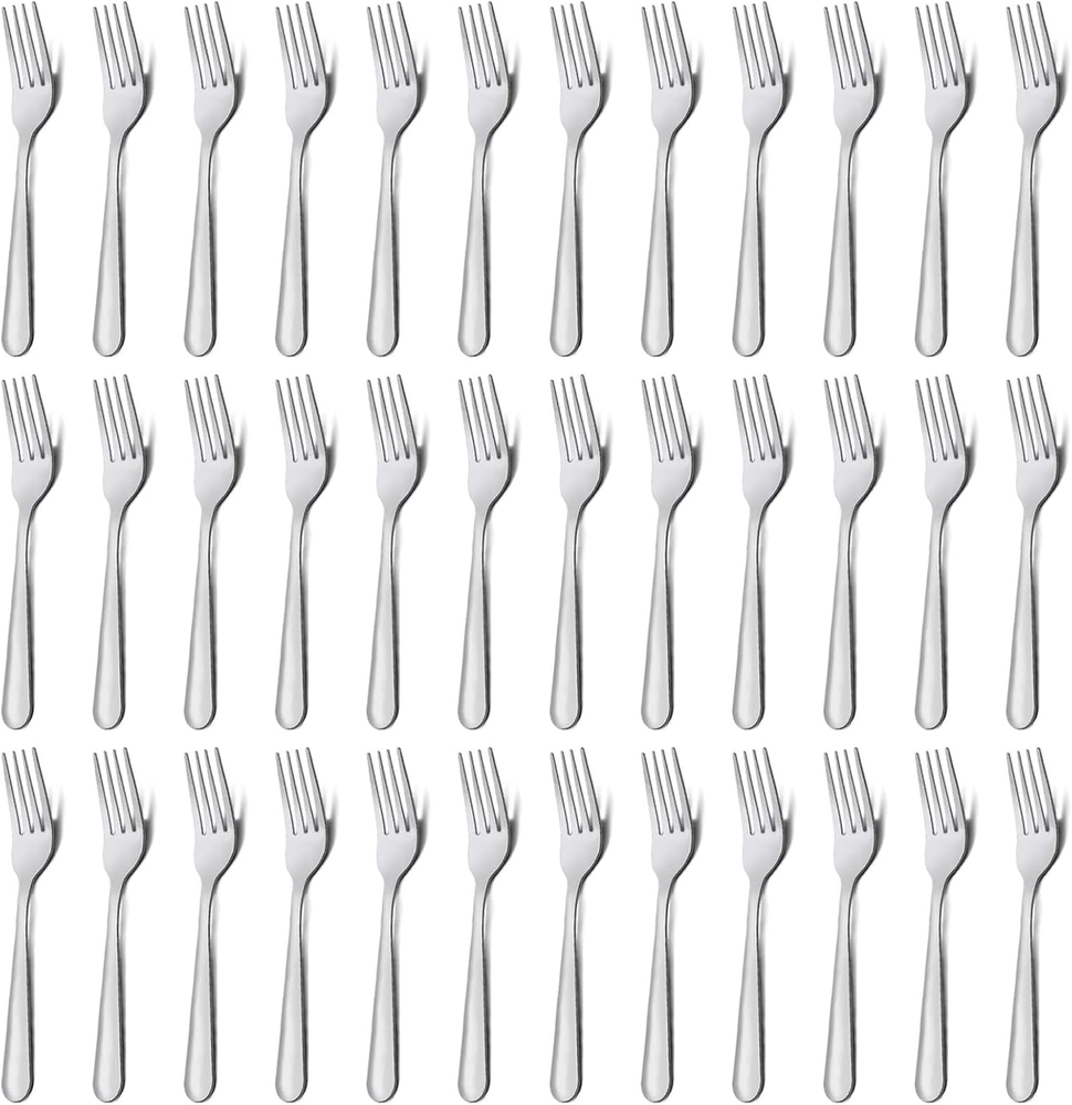 36-Piece 7.1 Inch Stainless Steel Forks Silverware Set for Home or Event Use