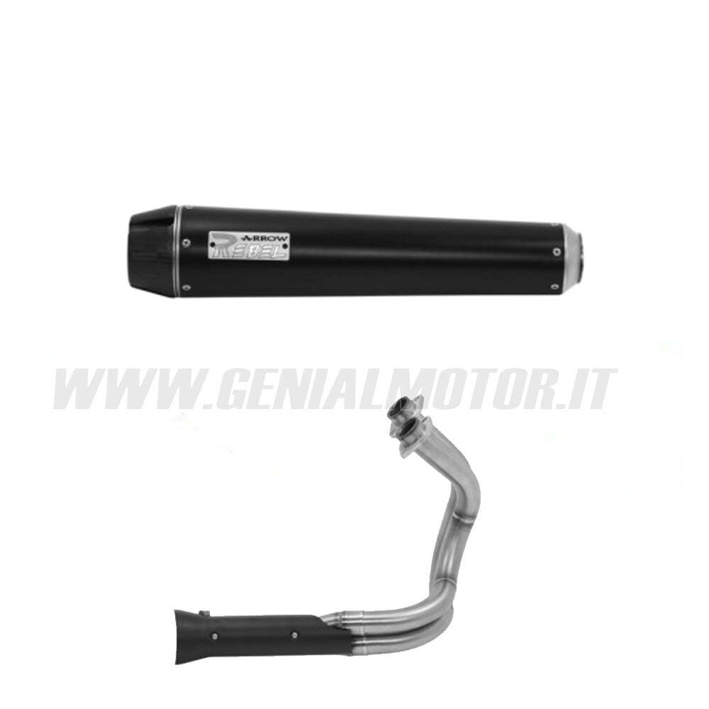 Arrow App Black Full Exhaust for Kawasaki Vulcan S 650 Cafe 2017-2020