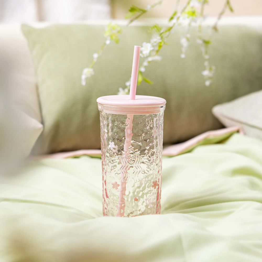 Pre Starbucks China Sakura 2026 BLOSSOM BREEZE GLASS COLD CUP 16OZ