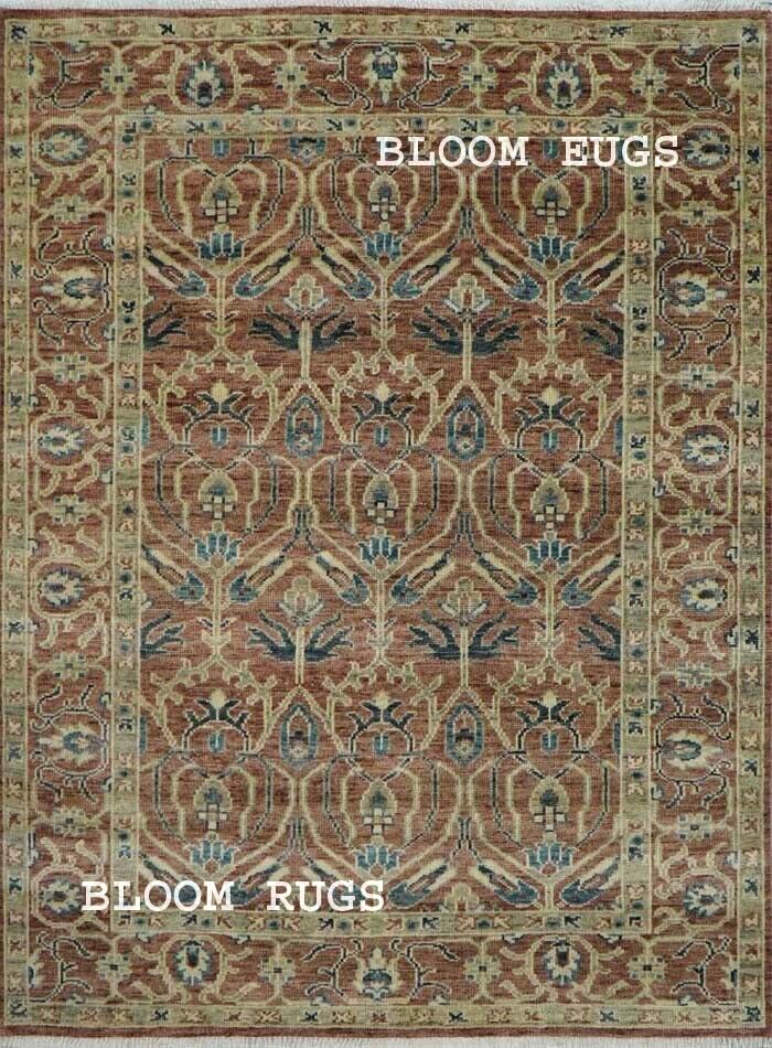 Handmade 8x10 Contemporary Brown Oushak Oriental Area Rug | Customizable Carpet