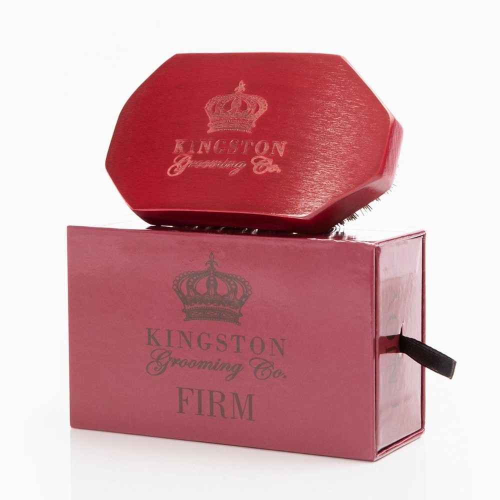 Kingston Grooming Co Hard Wave Brush 360 Boar Bristle for Mens Hair Styling