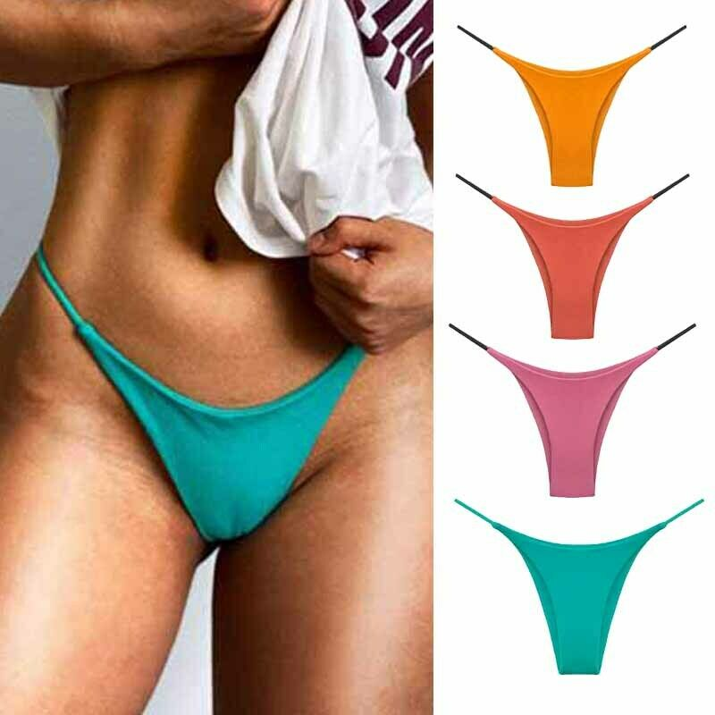 Sexy Women Low Waist High Cut G-String Thong Panties Strappy Underwear Lingeries