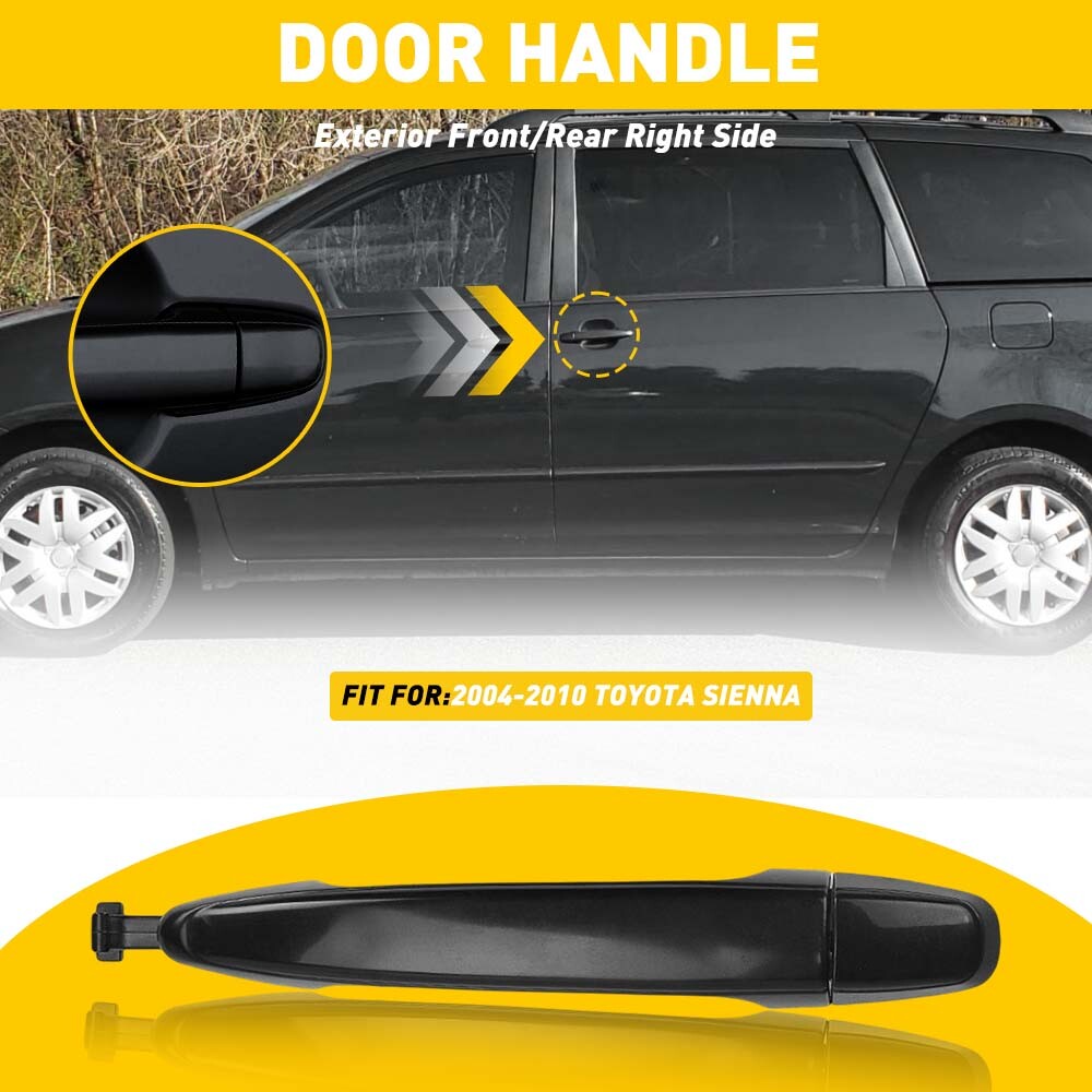 Toyota Sienna 04-10 Rear Sliding Black Door Handle Passenger or Driver Side