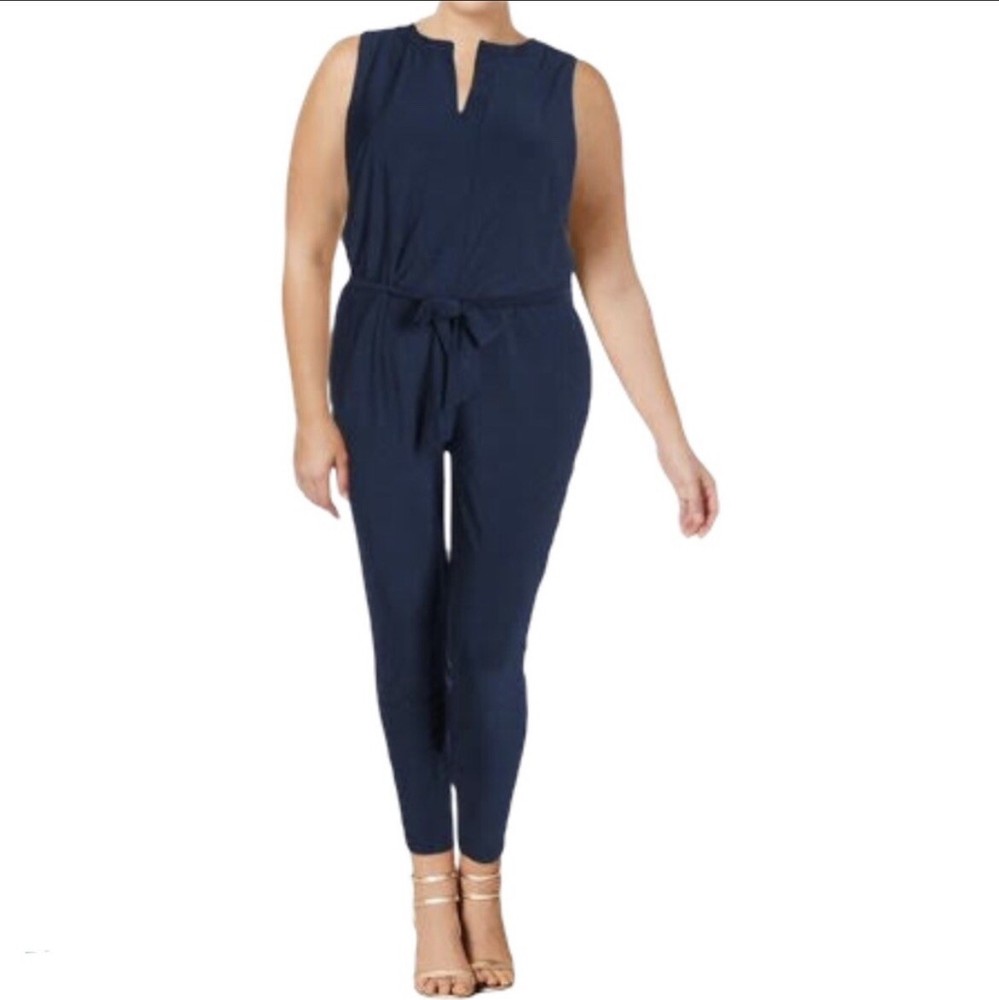 Ralph Lauren Navy Blue Sleeveless Nadalia Jumper - Size Large