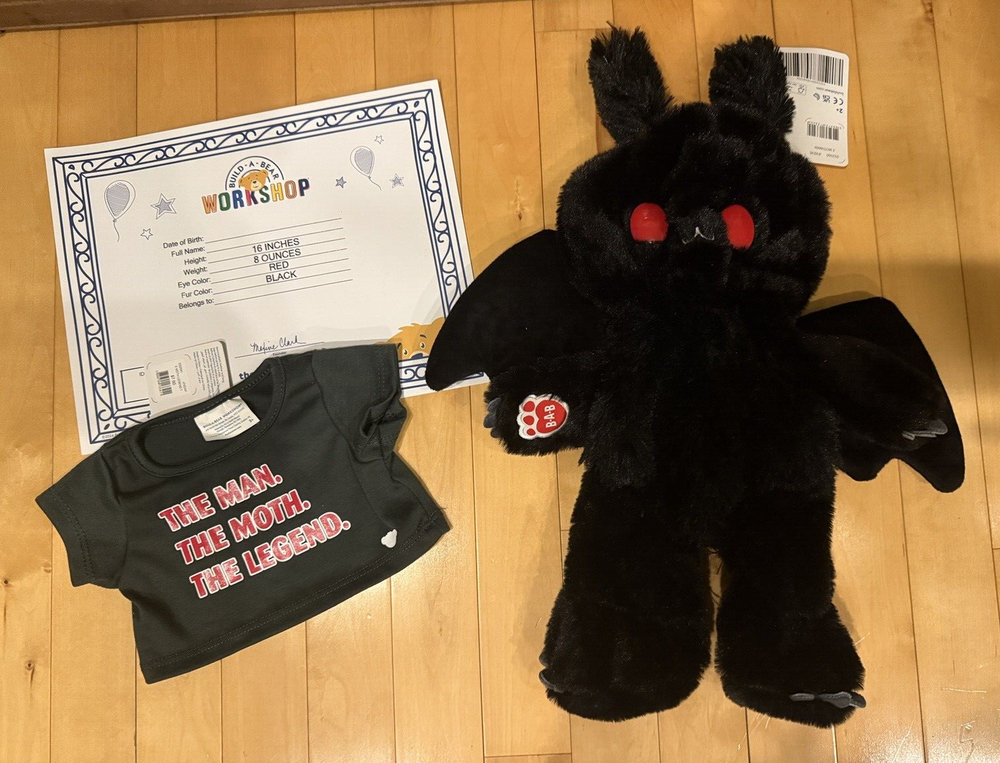 Build-a-Bear Workshop Loveable Legends Mothman Plush Figure Tee Shirt Unstuffed