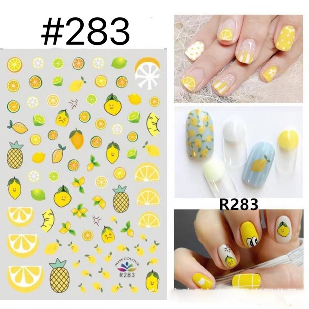 Super Cute Nail Sticker Lemon Pineapple Nail Decals Peel & Apply Stickers