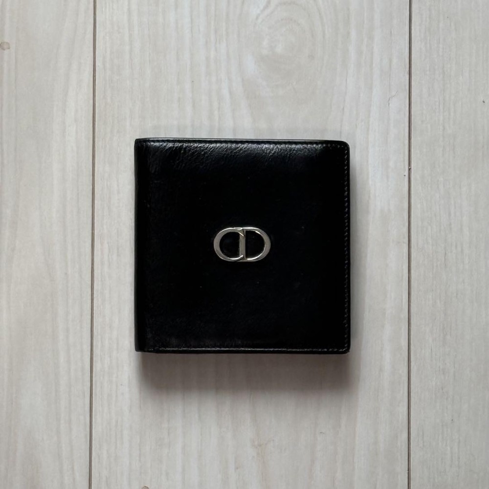 Vintage Christian Dior Black Bifold Wallet Ultra Rare Collectible