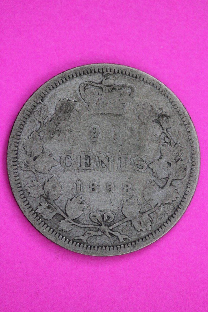 1858 Canada Silver Quarter Scarce Semi Key Date Coin .925 Fine Silver 136