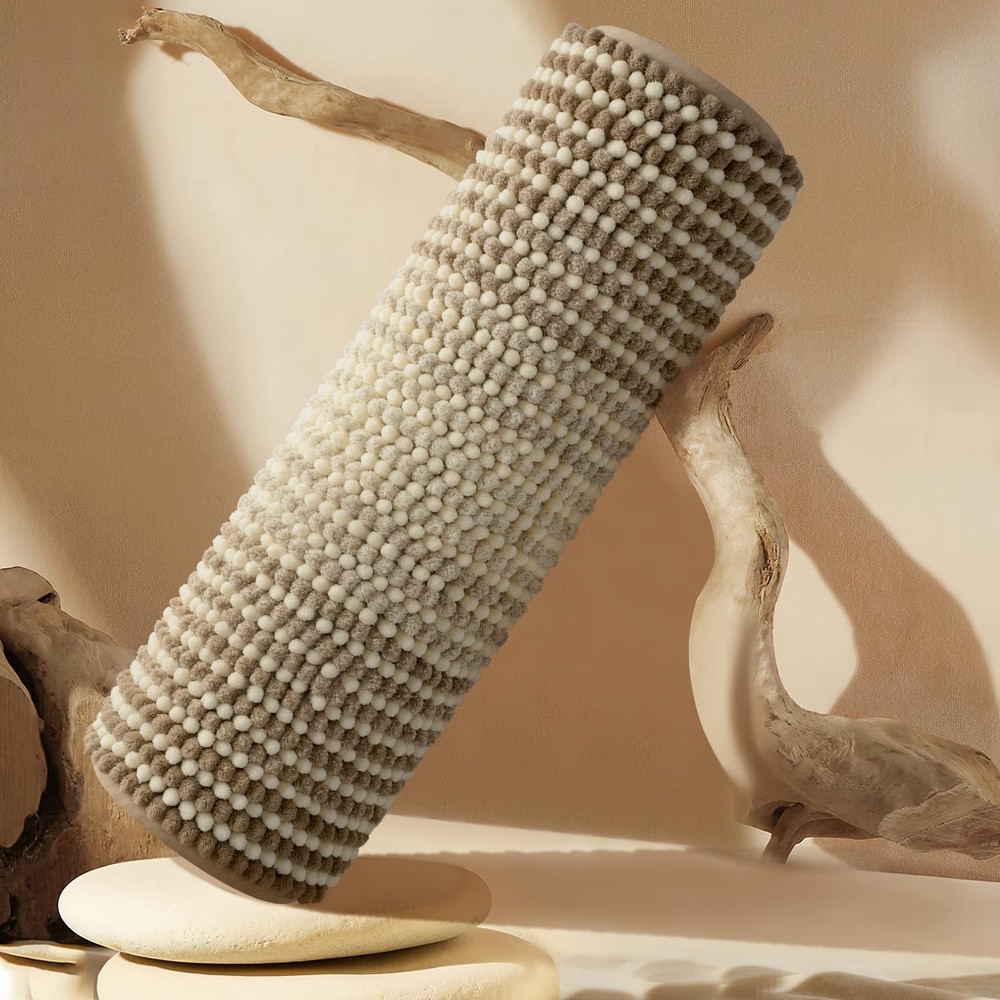 Non-Slip Chenille Bath Mat 17x24 Inches Super Absorbent Soft Bathroom Rug