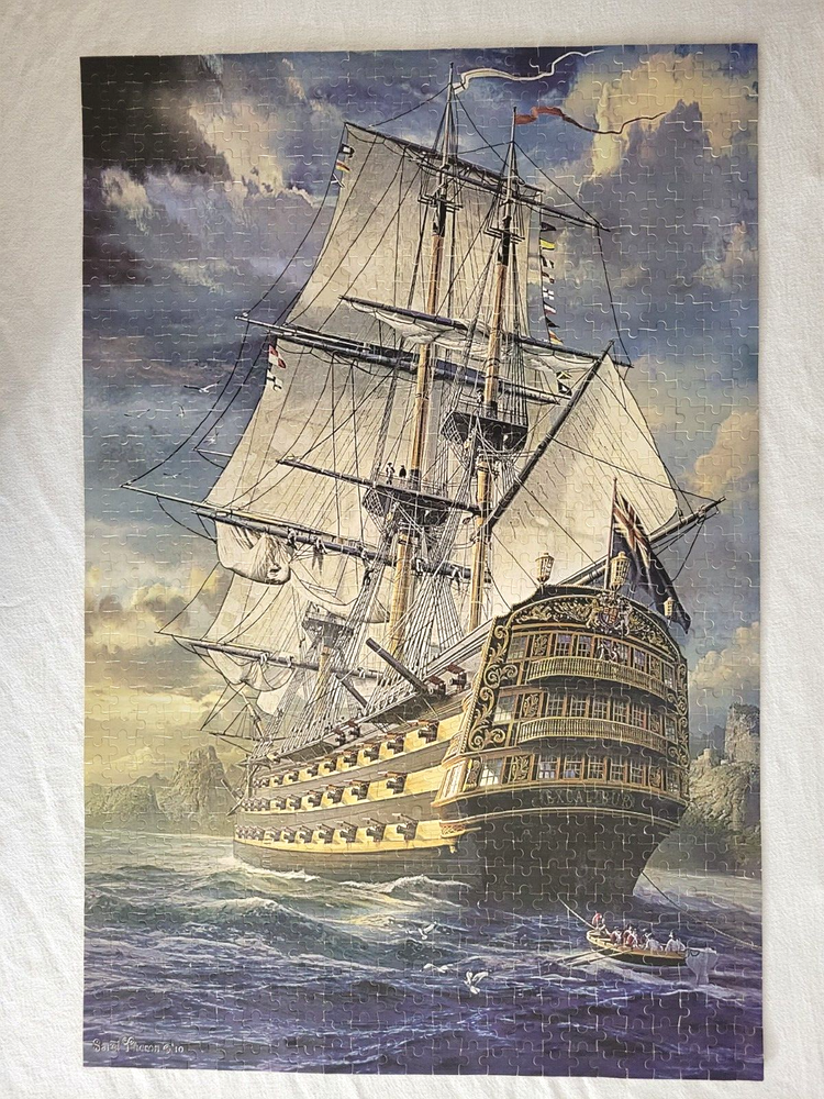 Fantasy Series AGE OF DISCOVERY SHIP Wooden 1000 Piece Jigsaw Puzzle COMPLETE