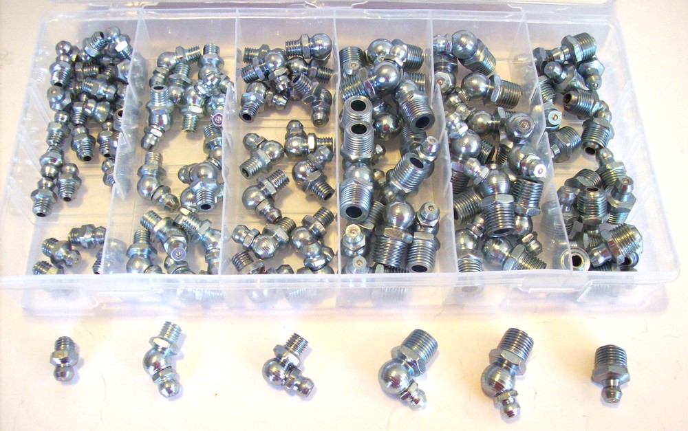 110pc SAE HYDRAULIC GREASE FITTINGS ASSORTMENT GUN TRACTOR STANDARD