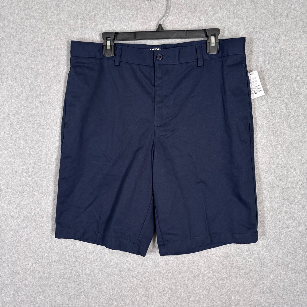 Lands End Shorts Boys 20H Navy Chino Knee School Uniform  Adjustable Waist