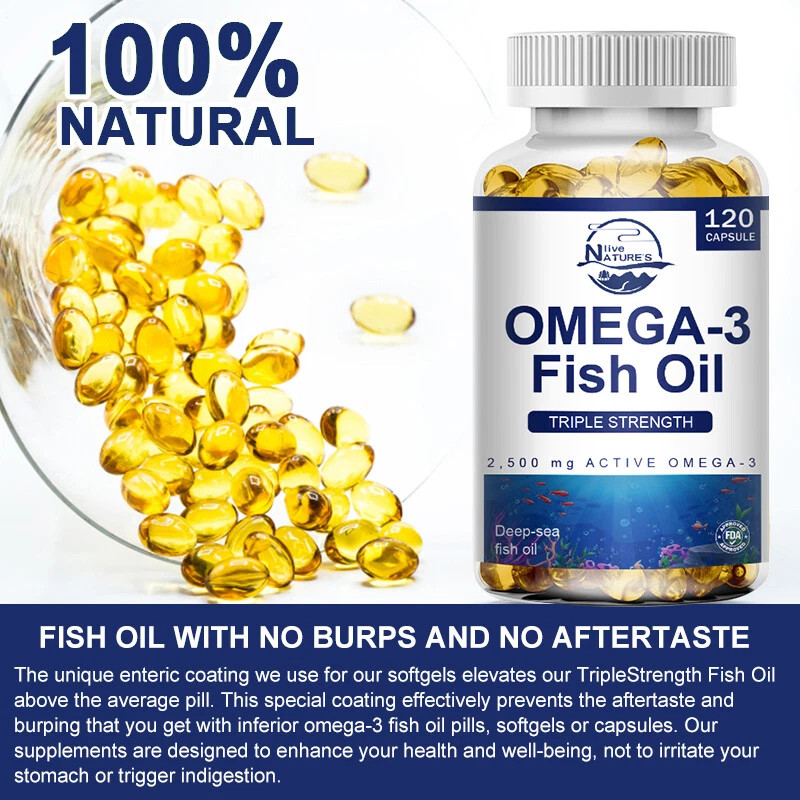 High-Potency 2500mg Omega 3 Fish Oil Capsules with EPA - 3x Strength