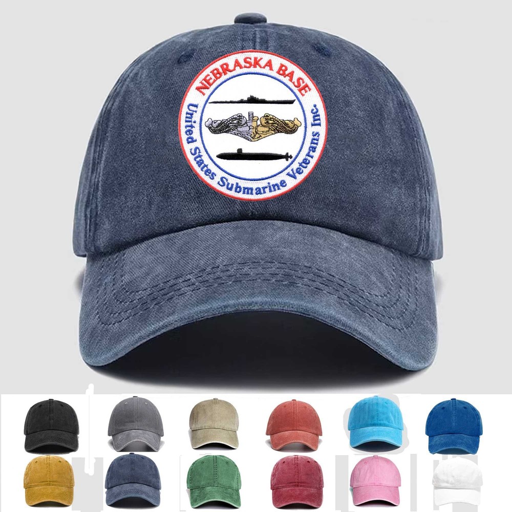 Custom Embroidered Hat Nebraska Sub Base, Veteran Cap, Trucker Hat, Gift Idea