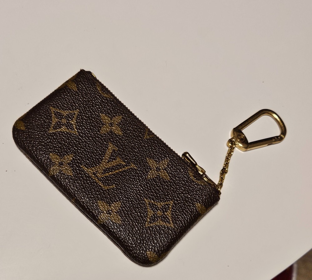 Louis Vuitton M62650 Monogram Pochette Cles Coin Purse Key Case Key Ring Auth