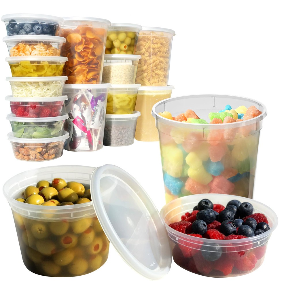 Airtight Clear Plastic Food Storage Containers with Lids