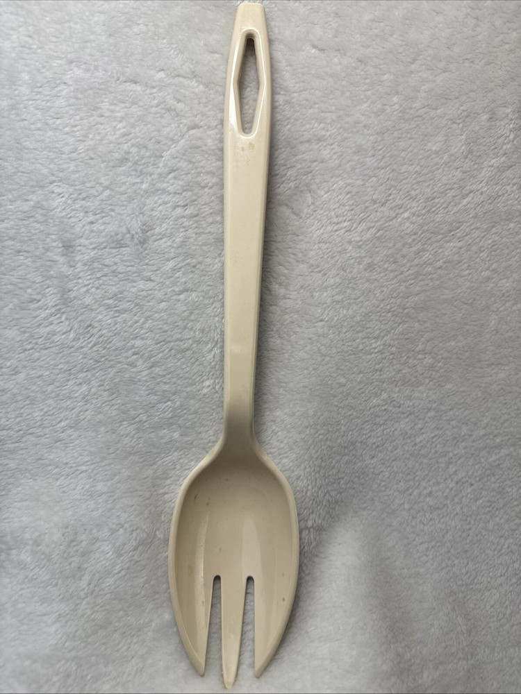 Vintage Tailor Made Almond Nylon Spork Serving Spoon Fork