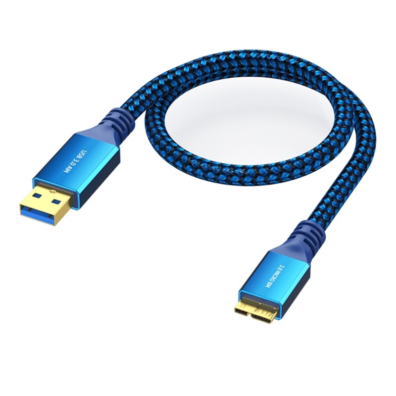 5Gbps Hard Cable USB To MicroB Data Charging Cord For Easy Storage