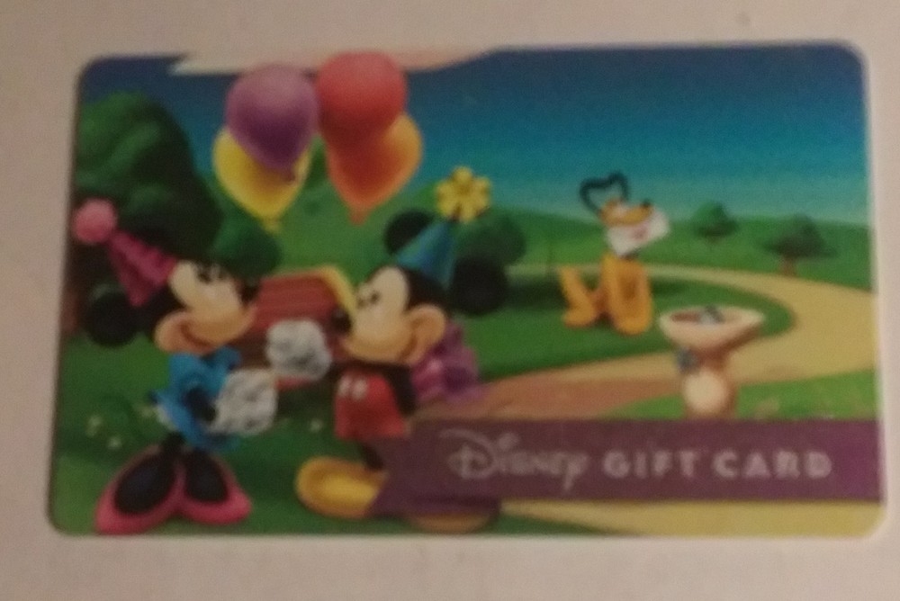 Disney gift card used with no money left - Mickey Minnie birthday in park Pluto-image