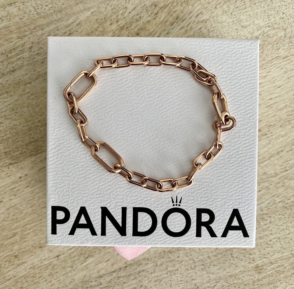 Pandora ME Small-Link Chain Bracelet 14K Rose Gold Plated Size 7.9”