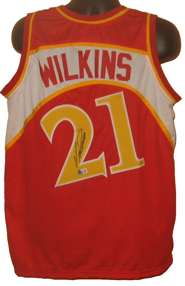Dominique Wilkins Signed Autograph Custom Logo Jersey BAS Certified XL Atlanta