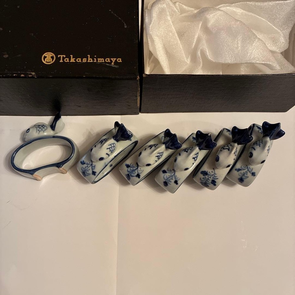 Fish-shaped chopstick rest set of 6 Takashimaya