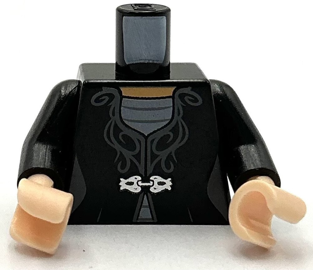 Lego New Minifig Black Torso Harry Potter Dress w/ Dark Bluish Gray Embroidery