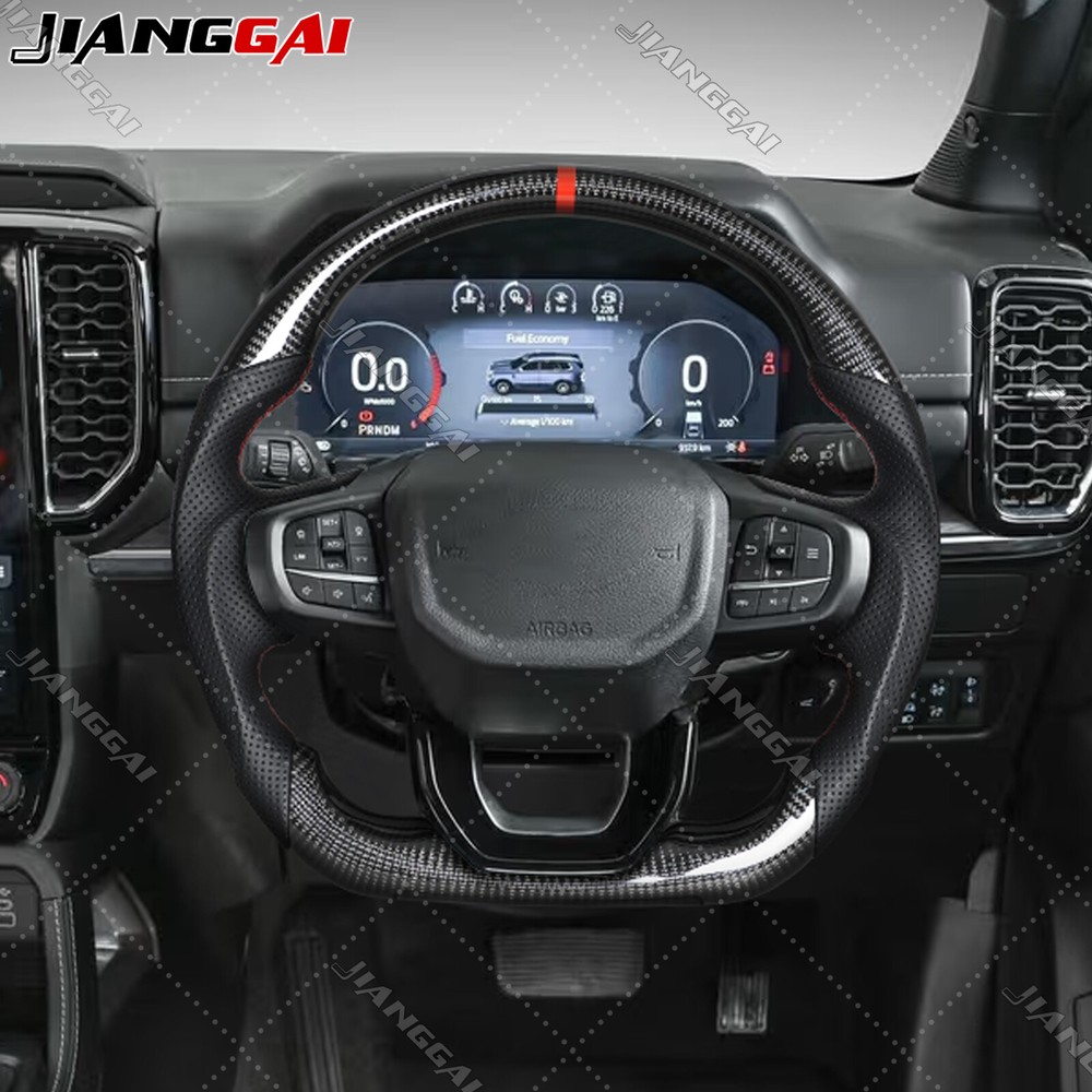 Carbon Fiber Flat Sport Steering Wheel Fits Ford Ranger Raptor Wildtrak 2022