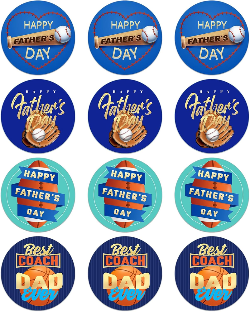 Happy Fathers Day Stickers - 36PCS 1.5