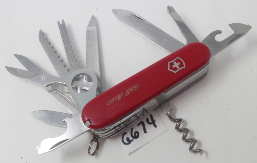 Victorinox Swiss Army Knife Champion Retired 91mm Red with 17 Tools